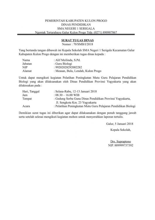 Detail Surat Tugas Sekolah Nomer 11