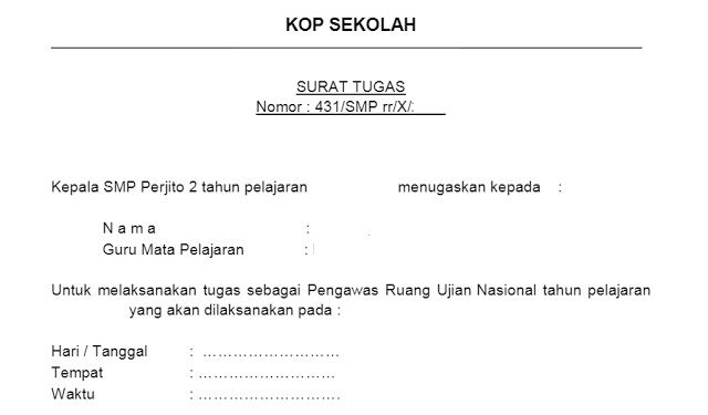 Detail Surat Tugas Sekolah Nomer 24