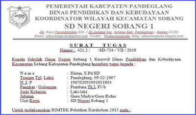 Detail Surat Tugas Sekolah Nomer 25