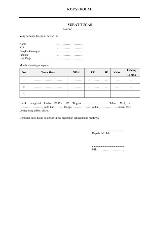 Detail Surat Tugas Sekolah Nomer 26