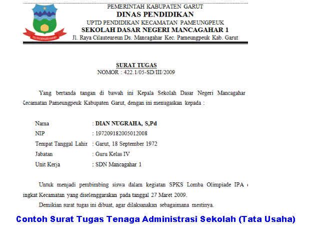 Detail Surat Tugas Sekolah Nomer 29