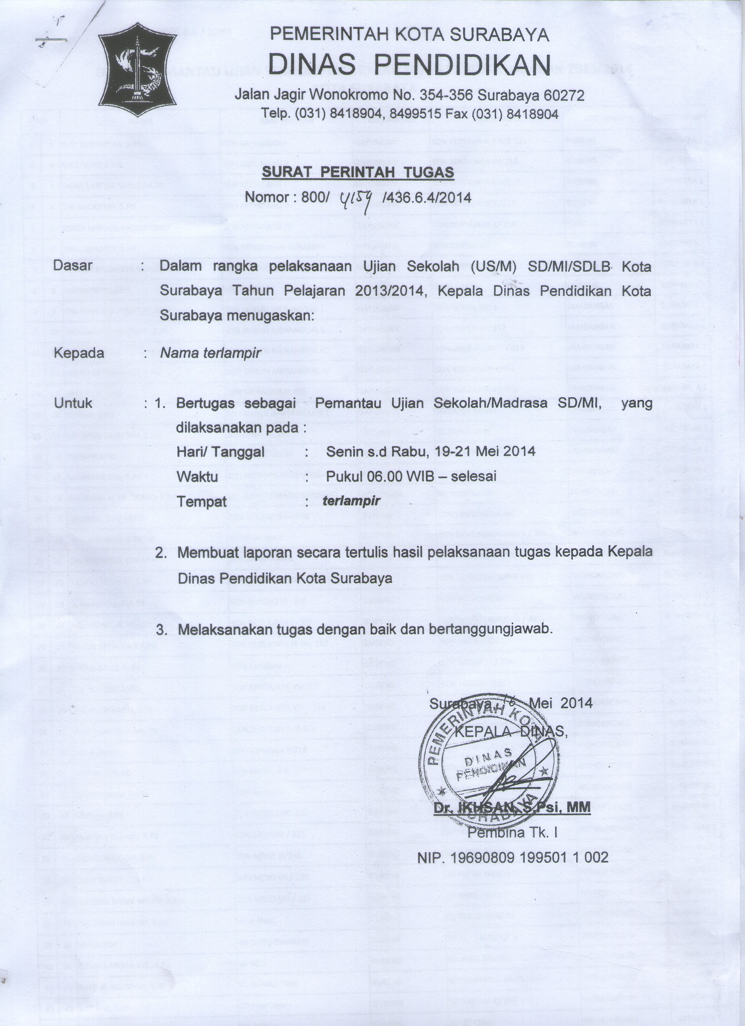 Detail Surat Tugas Sekolah Nomer 50