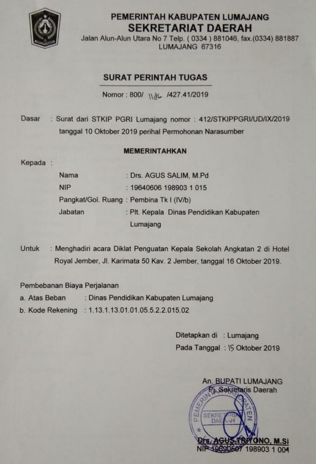 Detail Surat Tugas Sekolah Nomer 48