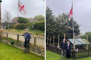 I fly huge st georges cross england flag outside my house