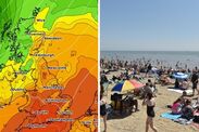 uk hot weather maps forecast heat bomb latest