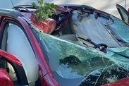 Woman killed wheel smashes windscreen 