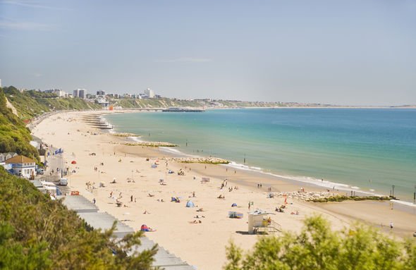 Aerial view of Bournemouth beach