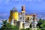 tourist protest sintra portugal europe 