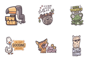 Pet puns stickers 