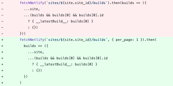 A git diff of the primary code change based on Kito’s suggestions