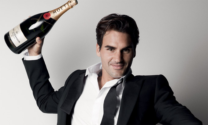 Roger Federer Moet and Chandon