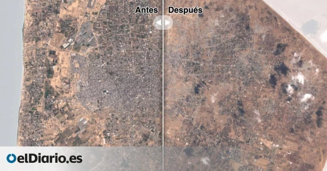 Dos mapas y un gráfico de la destrucción de Gaza tras un año de masacre de Israel