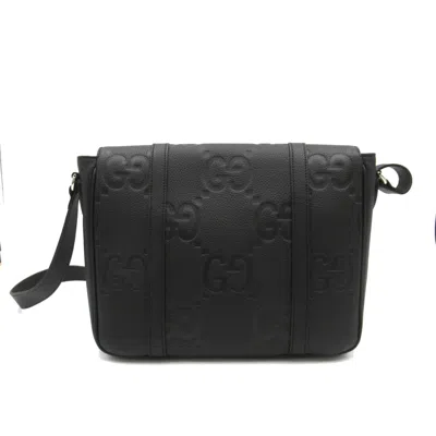 GUCCI GUCCI BLACK LEATHER SHOULDER BAG 