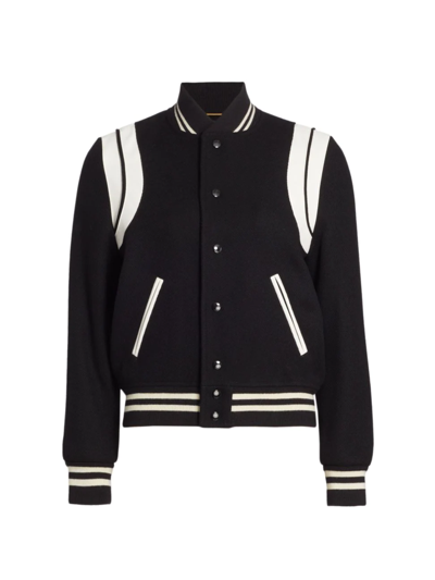 Saint Laurent Black Teddy Bomber Jacket