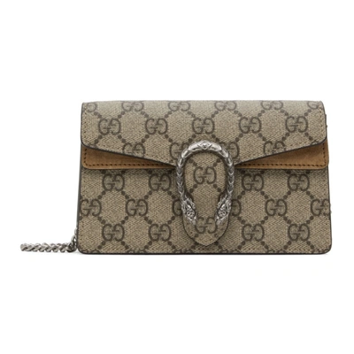 Gucci Beige Super Mini Gg Supreme Dionysus Bag In 8642 B.ebony/taupe