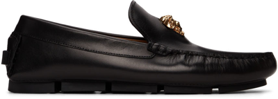 Versace Black 'la Medusa' Loafers In Schwarz