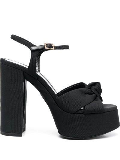 Saint Laurent Bianca Knot Detail Sandals In Black