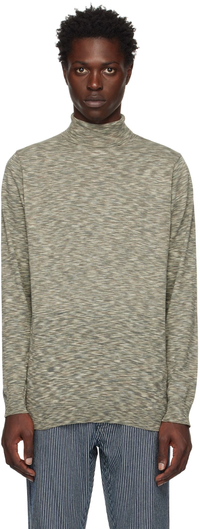 Gimaguas Khaki Stripe Turtleneck In Taupe