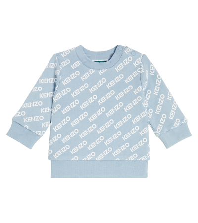 Kenzo Baby Cotton-blend Sweatshirt In Blue