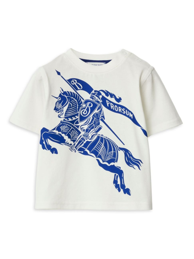 Burberry Kids' Baby Boys White Ekd Cotton T-shirt In Salt