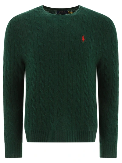 Polo Ralph Lauren Cable-knit Wool And Cashmere-blend Sweater In Green