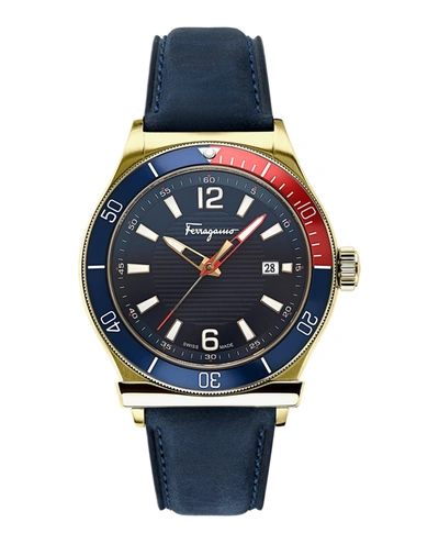 Ferragamo 1898 Sport Strap Watch In Blue