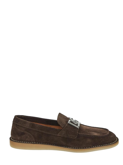 Dolce & Gabbana Logo Loafer In Brown