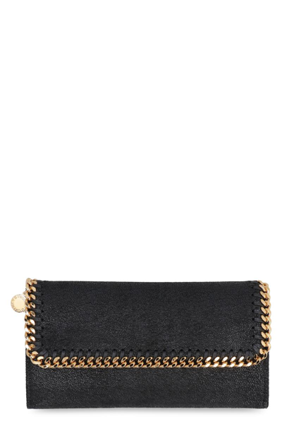 Stella Mccartney Falabella Continental Wallet In Black