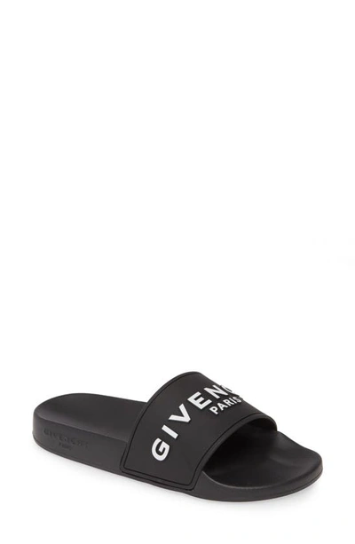 Givenchy Black Logo Pool Slides