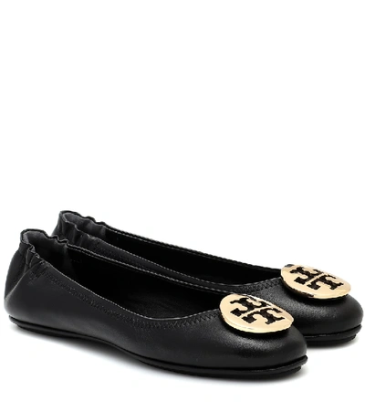 Tory Burch Minnie Quilted Leather Ballet Flats In Black