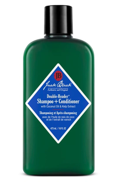 Jack Black Unisex Double-header Shampoo + Conditioner 16 oz Hair Care 682223040867 In Black