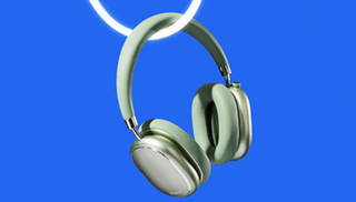 Headphones on blue Amazon Prime background