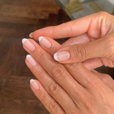 @raelondonnails oval French tip nails