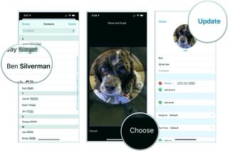 How to assign photos to contacts on iPhone and iPad: Tap on the contact you'd like to assign the photo to. Scale the picture the way you like it. Tap on Choose on the bottom right corner and then Upda