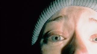 A close up of Rei Hance's eye during the horror movie The Blair Witch Project.