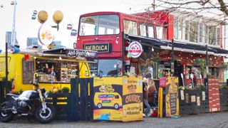 London bus converted into a cafe