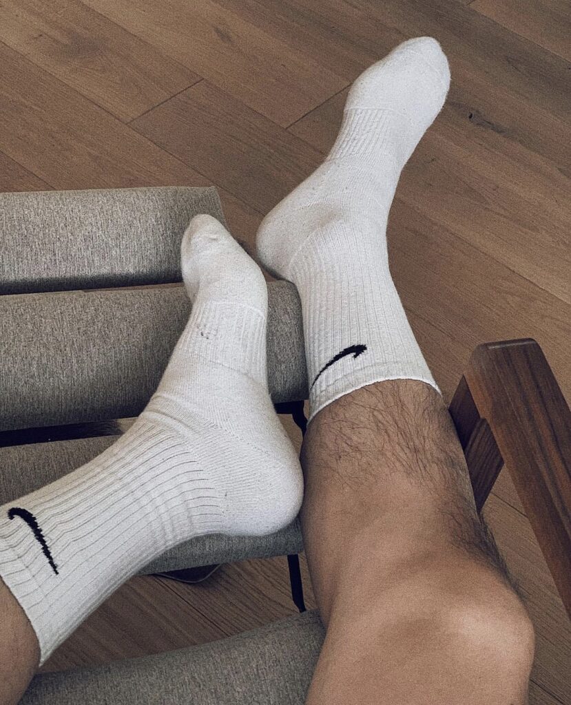 fuuckingsocks in white Nike crew socks