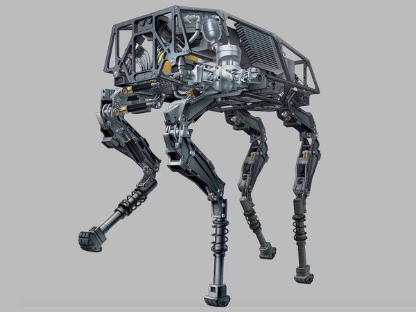 Illustration of a quadruped robot.