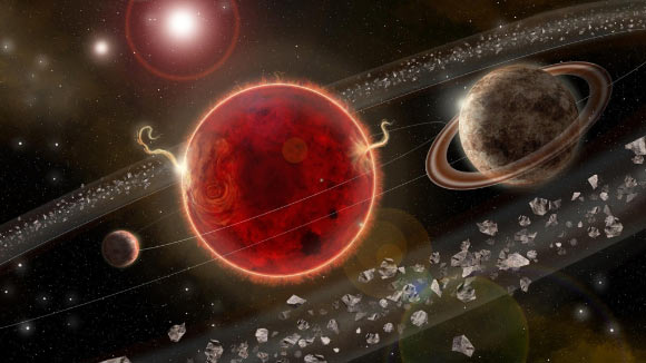 An artist’s impression of the Proxima Centauri system. Image credit: Lorenzo Santinelli.