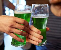 two glasses of green beer