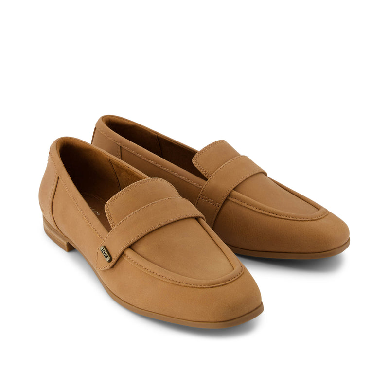 Lynette Brown Leather Loafer Front View