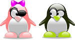 penguins, art, amorous