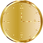 clock, golden, time indicating