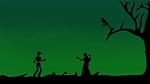 zombies, silhouette, girl