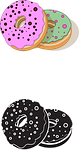 donuts, sweets, colorful