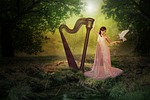 harp, forest, fairy