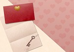 heart, paper, key