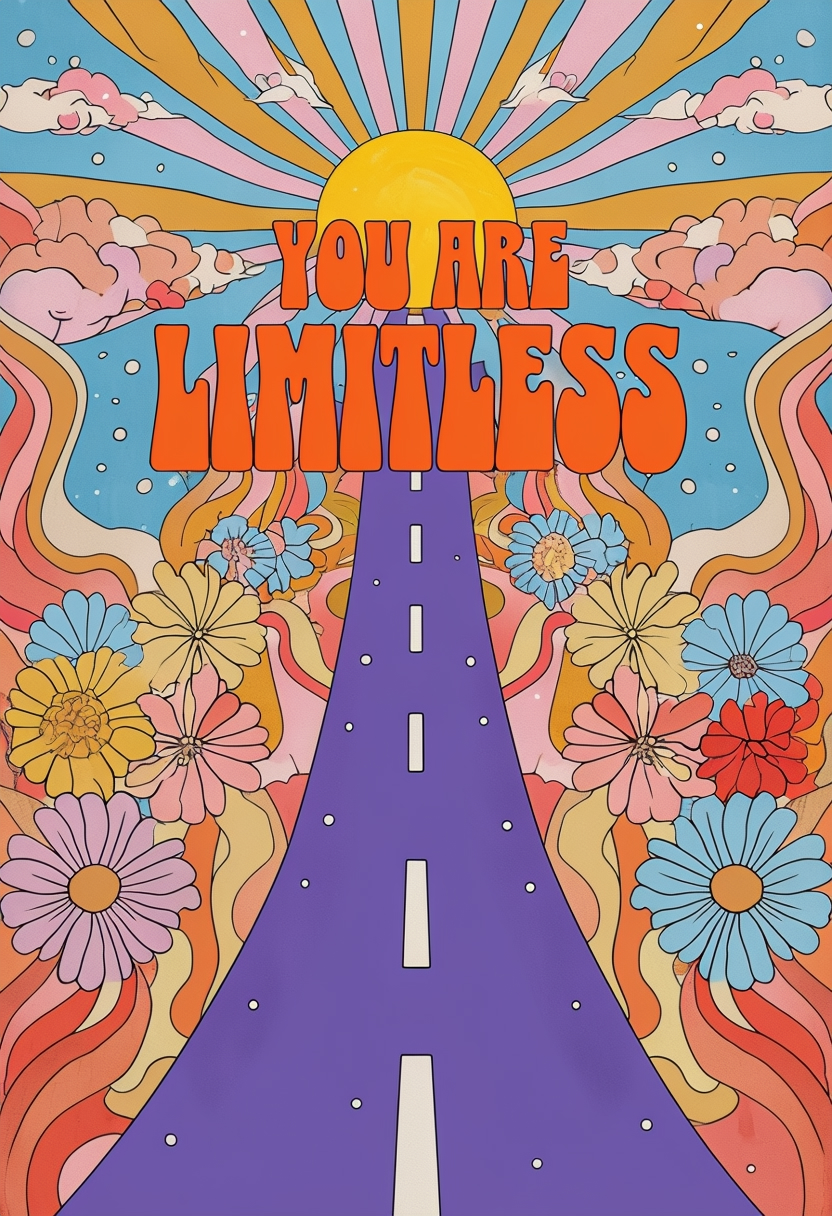 You are limitless, styled with flat text