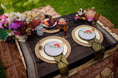 Mesa de casamento da noiva e do noivo