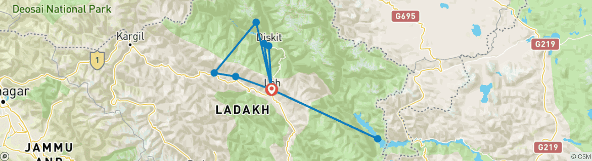 Kaart van Verbazingwekkend Ladakh